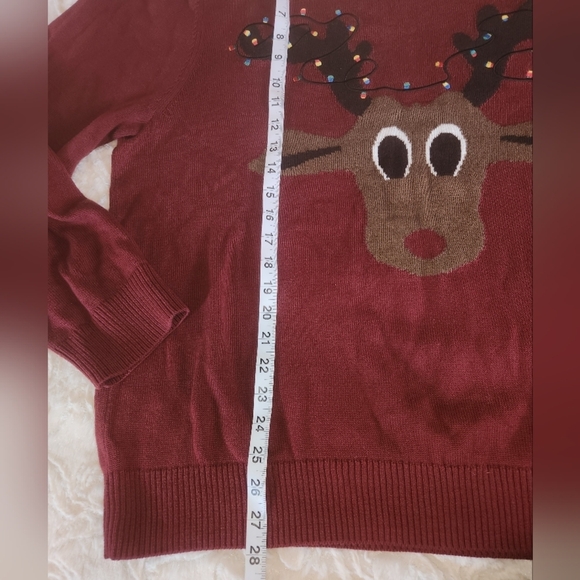 Men's Christmas sweater XXL reindeer Christmas Lights Embroidered ALEX STEVENS - Picture 4 of 8